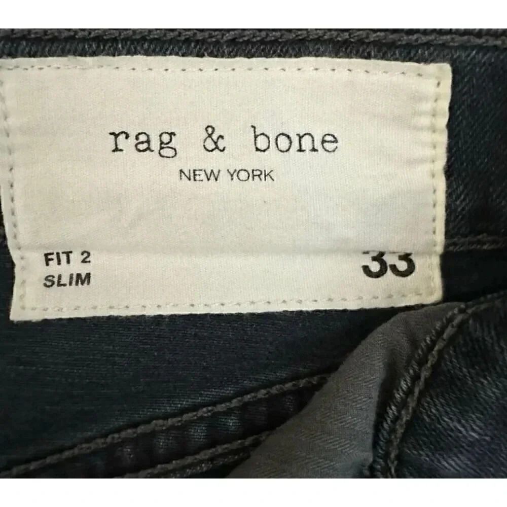 Rag & Bone Fit 2 - Minna Slim Fit Blue Black Stretch Jean SZ 33 #1979 - Picture 6 of 13
